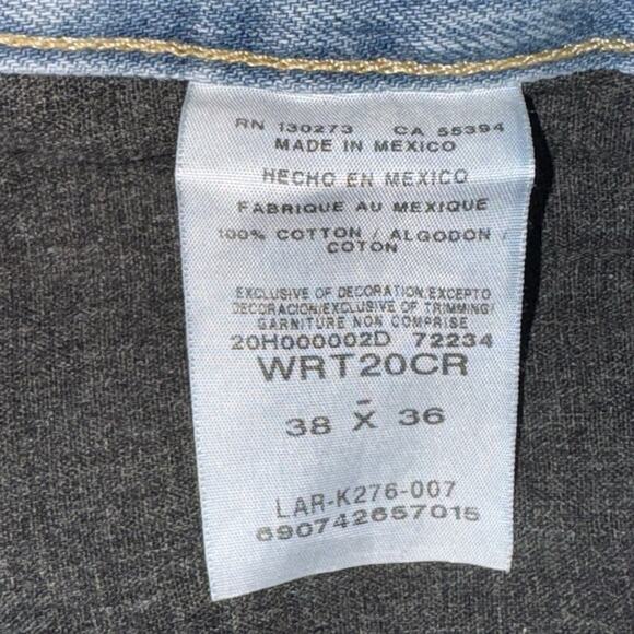 Wrangler Retro Relaxed Boot Jeans Mens 38x36 Light Wash Denim Western Fit Cowboy - Picture 9 of 14